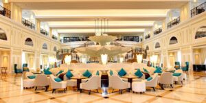 Hotel furniture in the hotel entrance hall